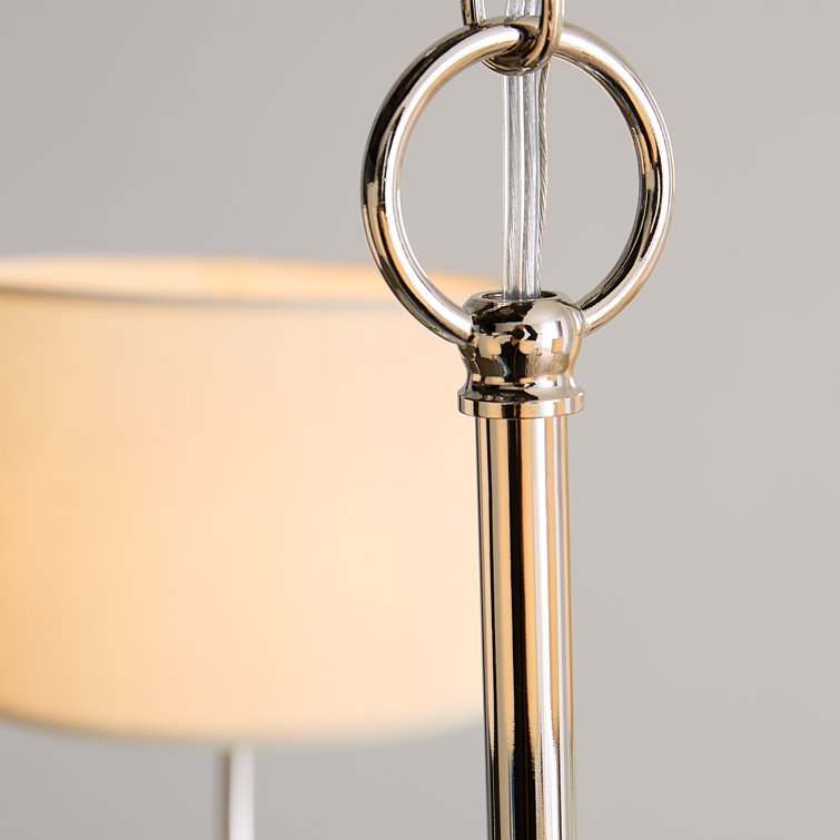 Polished Nickel 36" Drum Chandelier with White Shade