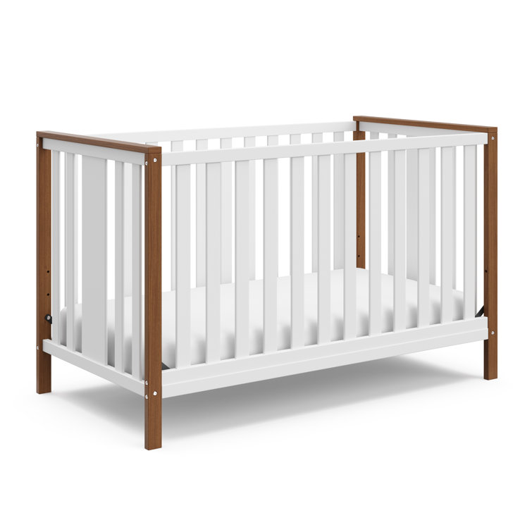Modern Pacific White and Driftwood 4-in-1 Convertible Crib