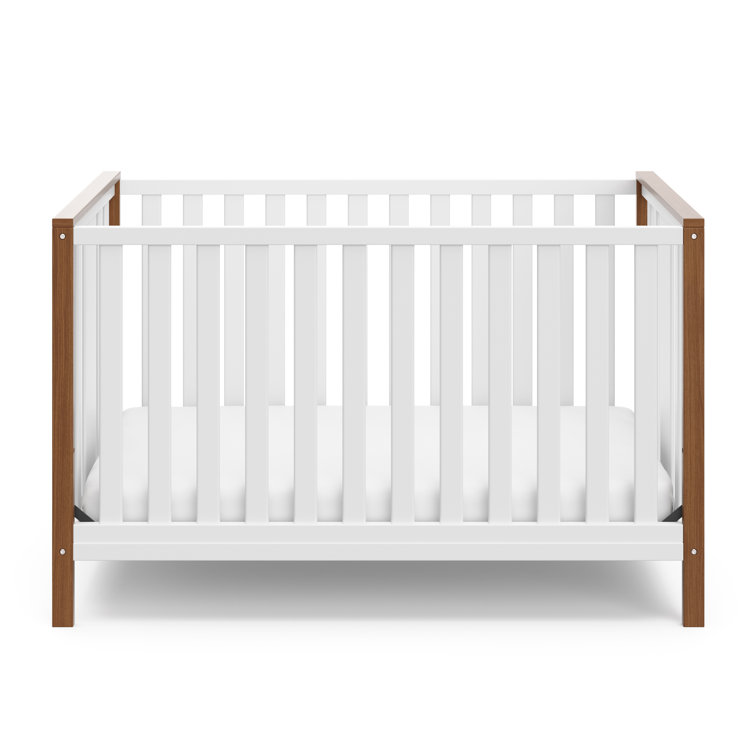 Modern Pacific White and Driftwood 4-in-1 Convertible Crib
