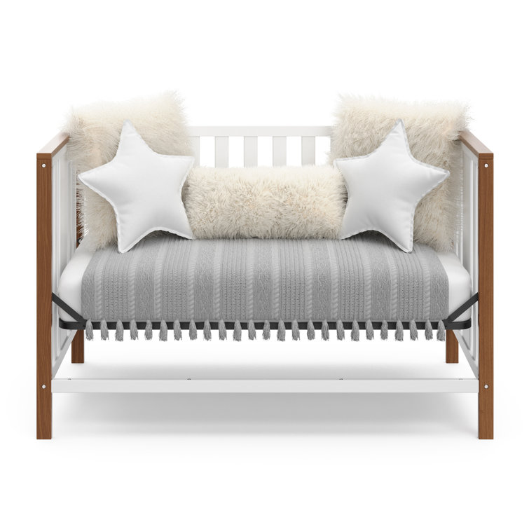 Modern Pacific White and Driftwood 4-in-1 Convertible Crib