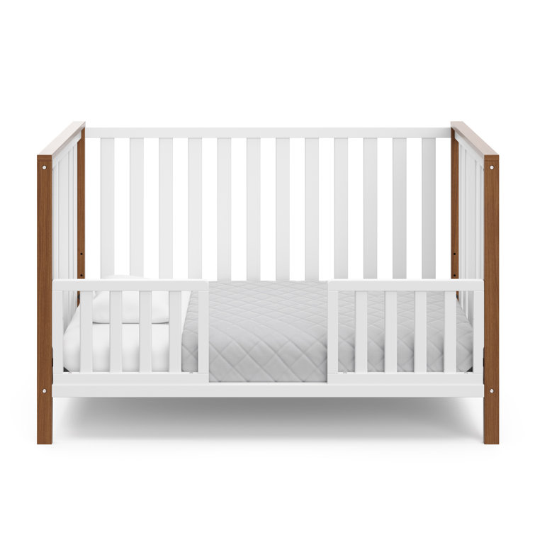Modern Pacific White and Driftwood 4-in-1 Convertible Crib