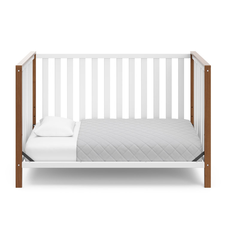Modern Pacific White and Driftwood 4-in-1 Convertible Crib