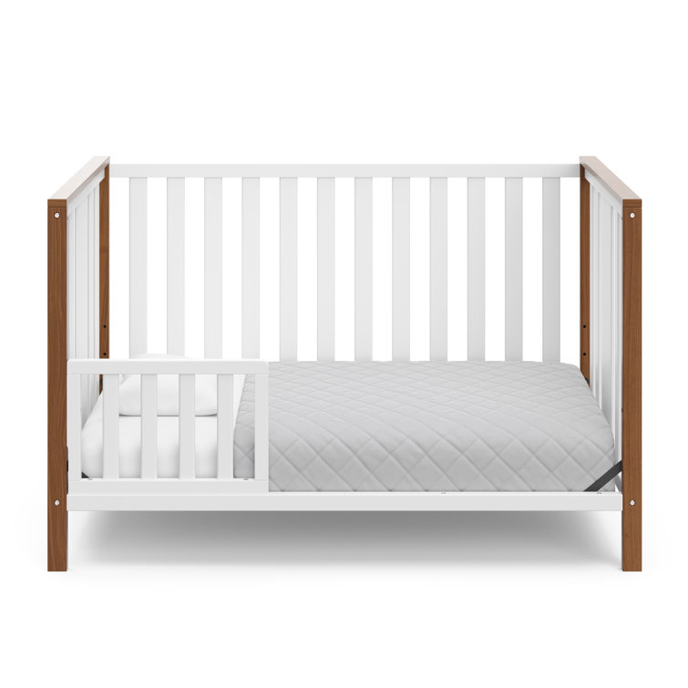 Modern Pacific White and Driftwood 4-in-1 Convertible Crib