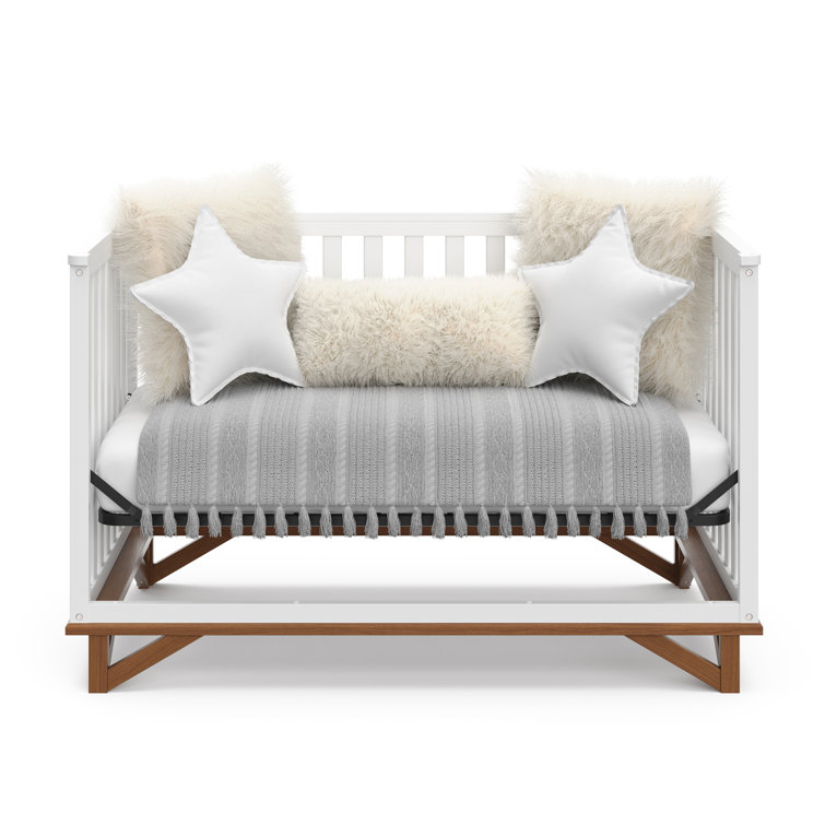 Santa Monica White and Driftwood 5-in-1 Convertible Crib