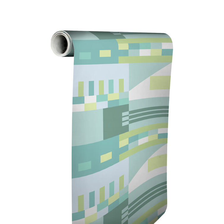 Blue and Green Geometric Peel & Stick Wallpaper