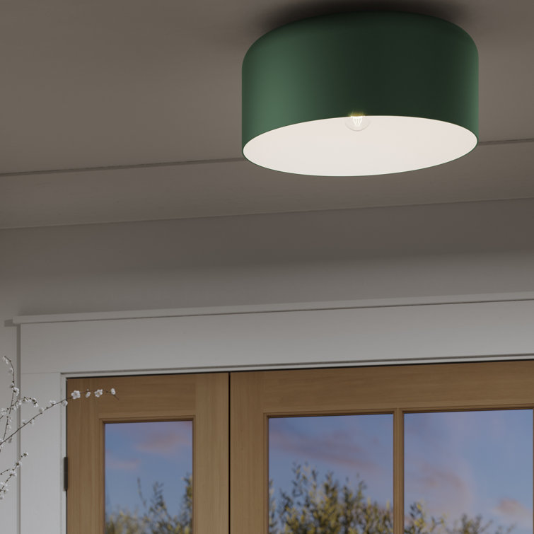 Olive and Brass 15.75" Flush Mount Ceiling Light