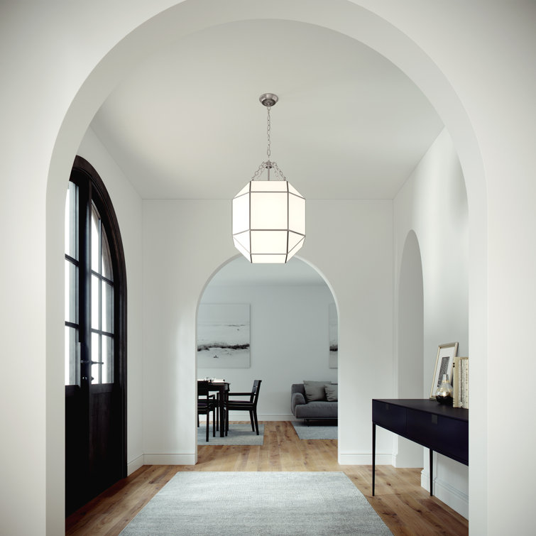 Clark 23'' Contemporary Brushed Nickel Glass Pendant Light