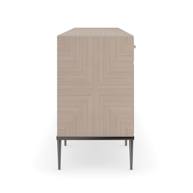 Woodland Gray and Deep Bronze 82.5'' Sideboard with Reeded Fronts