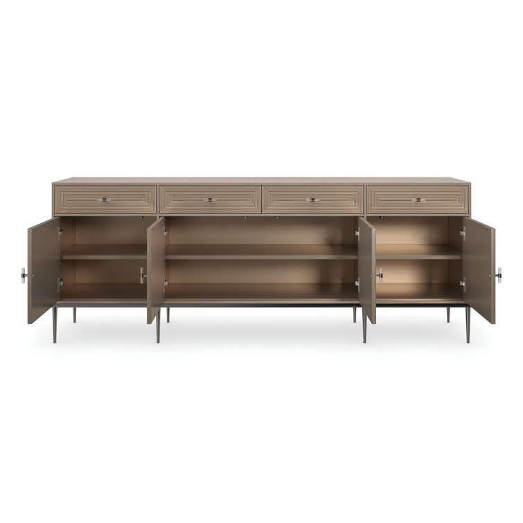 Woodland Gray and Deep Bronze 82.5'' Sideboard with Reeded Fronts