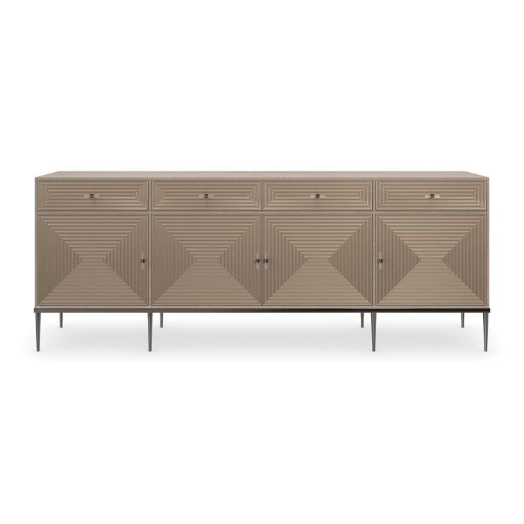 Woodland Gray and Deep Bronze 82.5'' Sideboard with Reeded Fronts