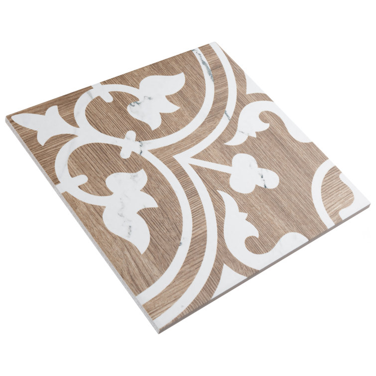 Llama Arte Loire Verso Brown Porcelain Patterned Wall & Floor Tile
