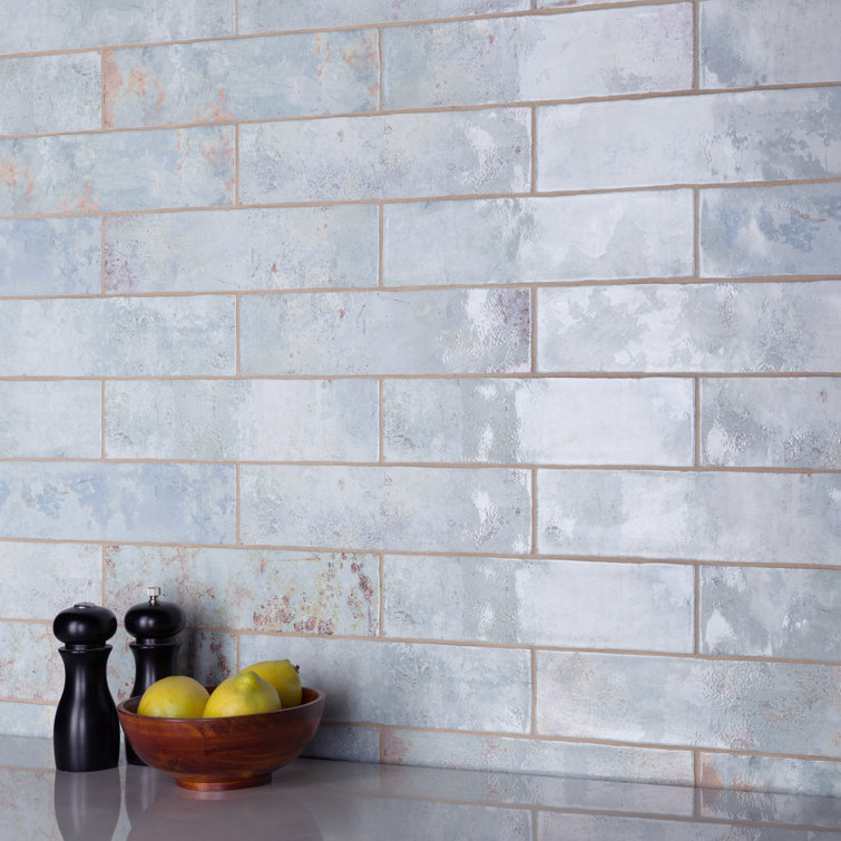 Biarritz Blue 3" x 12" Ceramic Subway Wall Tile