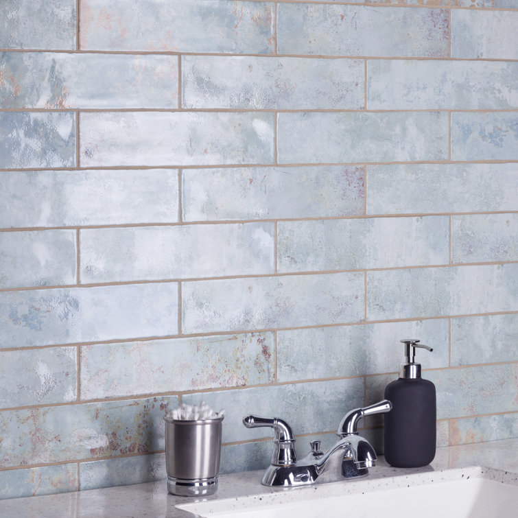 Biarritz Blue 3" x 12" Ceramic Subway Wall Tile