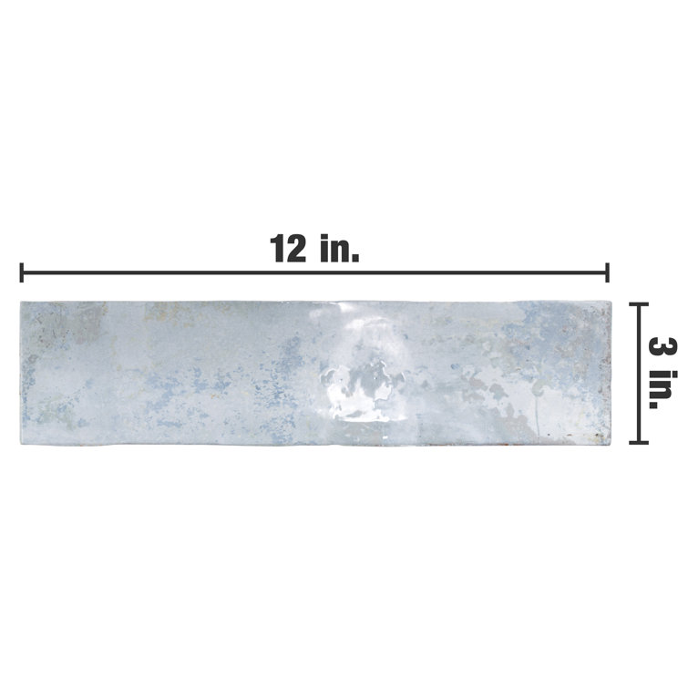 Biarritz Blue 3" x 12" Ceramic Subway Wall Tile