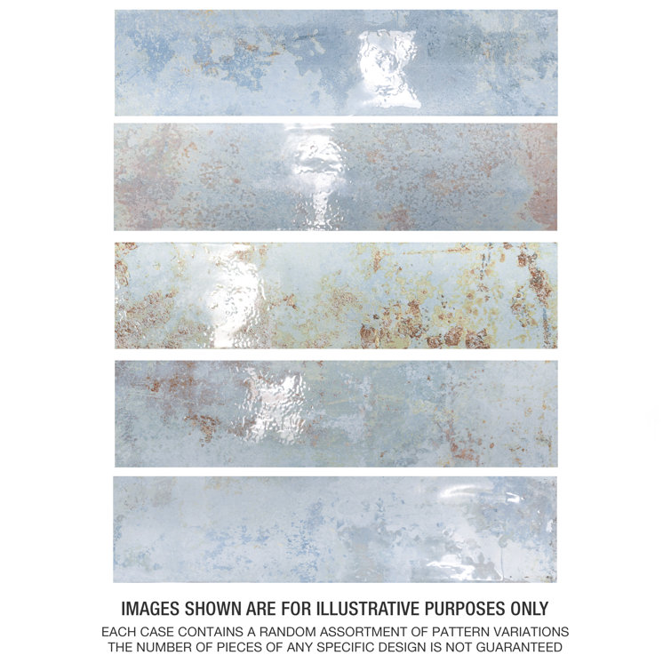 Biarritz Blue 3" x 12" Ceramic Subway Wall Tile