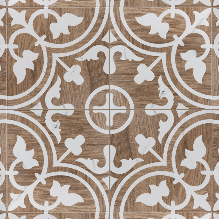 Llama Arte Loire Verso Brown Porcelain Patterned Wall & Floor Tile
