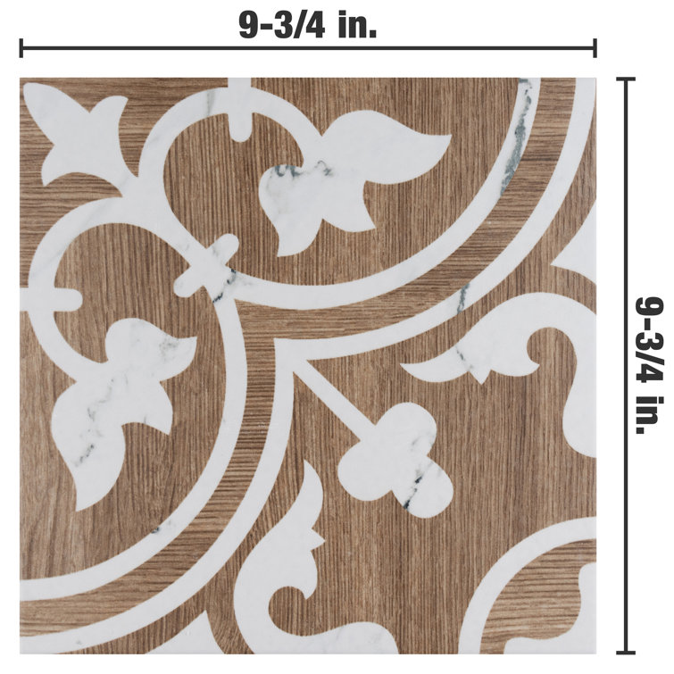 Llama Arte Loire Verso Brown Porcelain Patterned Wall & Floor Tile