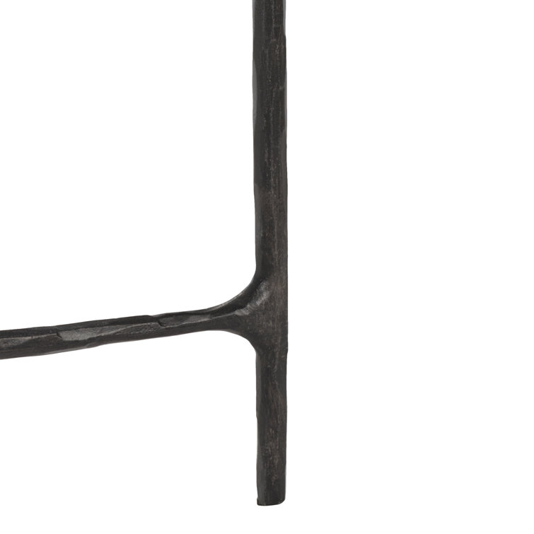 Evelynn Luxe 48'' Black Metal and White Marble Console Table