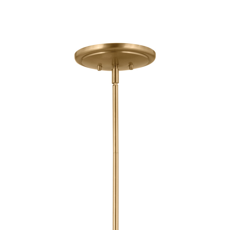 Brushed Natural Brass 8-Light Chandelier with White Linen Shades