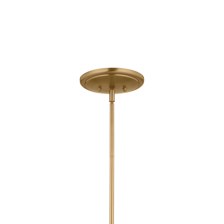 Brushed Natural Brass 12-Light Chandelier with Fabric Bell Shades