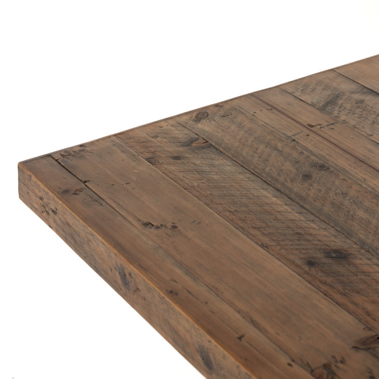 Rustic 110'' Reclaimed Pine Dining Table in Waxed Finish