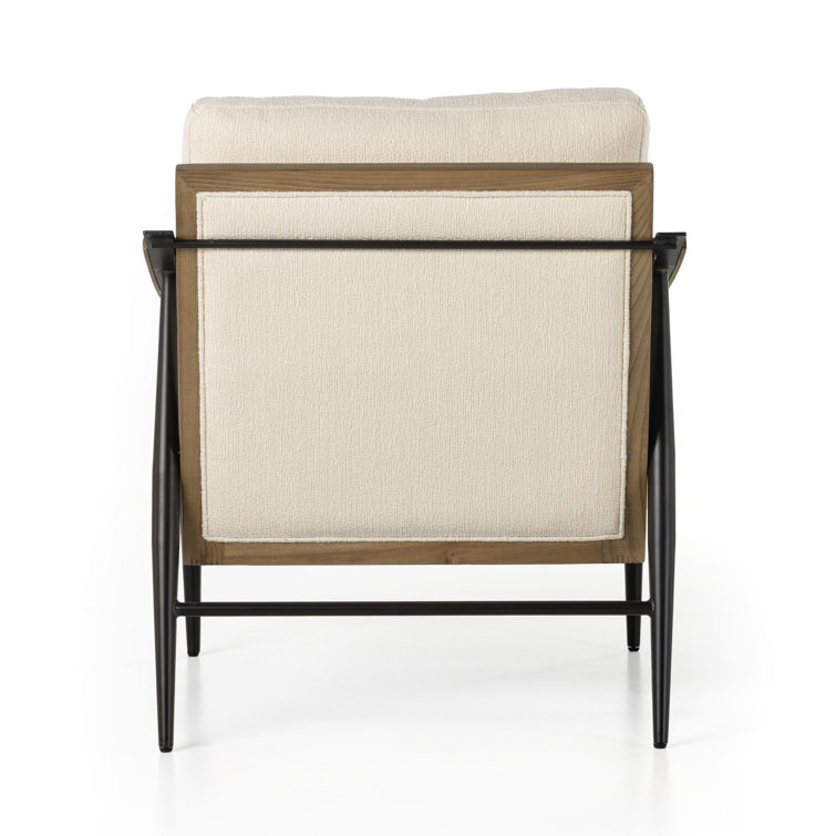 Kerbey Ivory Contemporary Leather Accent Chair