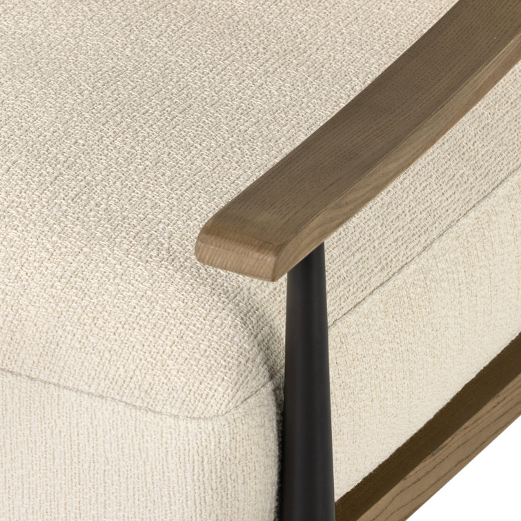 Kerbey Ivory Contemporary Leather Accent Chair