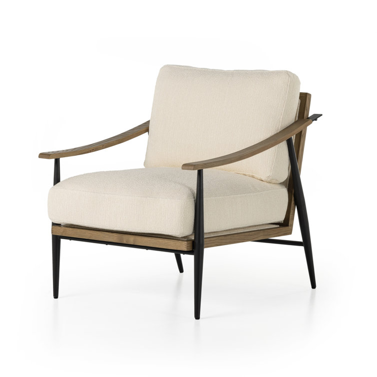 Kerbey Ivory Contemporary Leather Accent Chair
