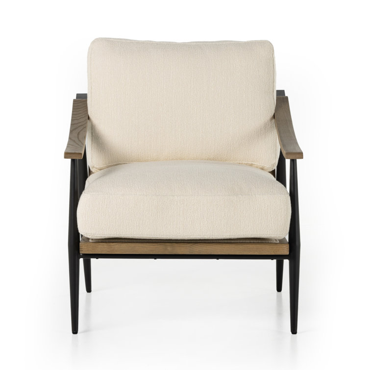 Kerbey Ivory Contemporary Leather Accent Chair