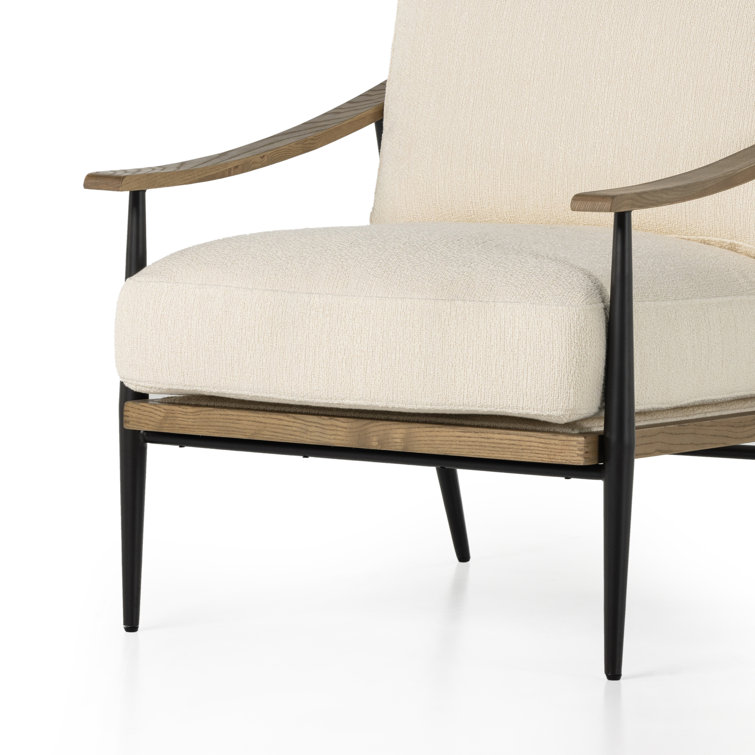 Kerbey Ivory Contemporary Leather Accent Chair
