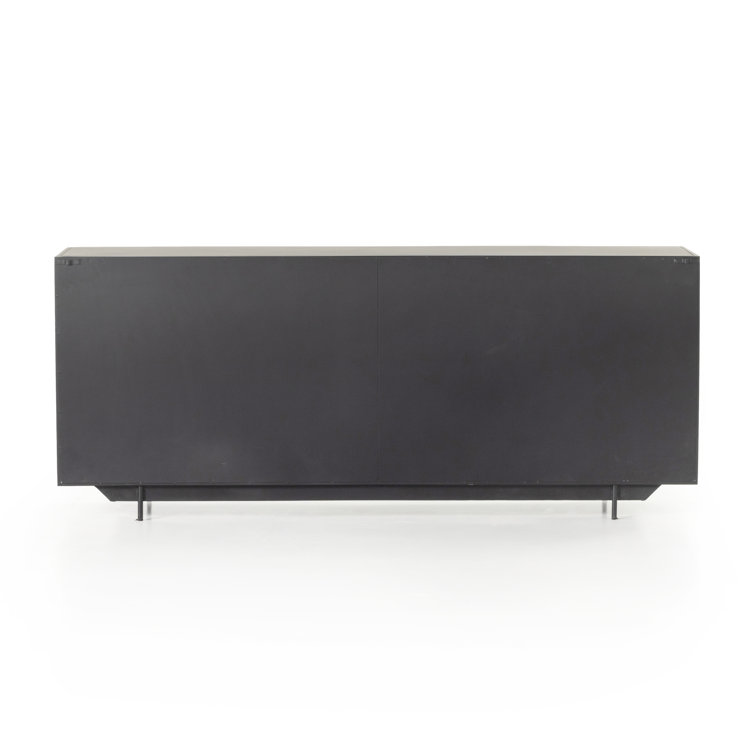 Hendrick Modern Black Iron 73'' Perforated Sideboard