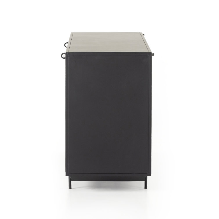 Hendrick Modern Black Iron 73'' Perforated Sideboard