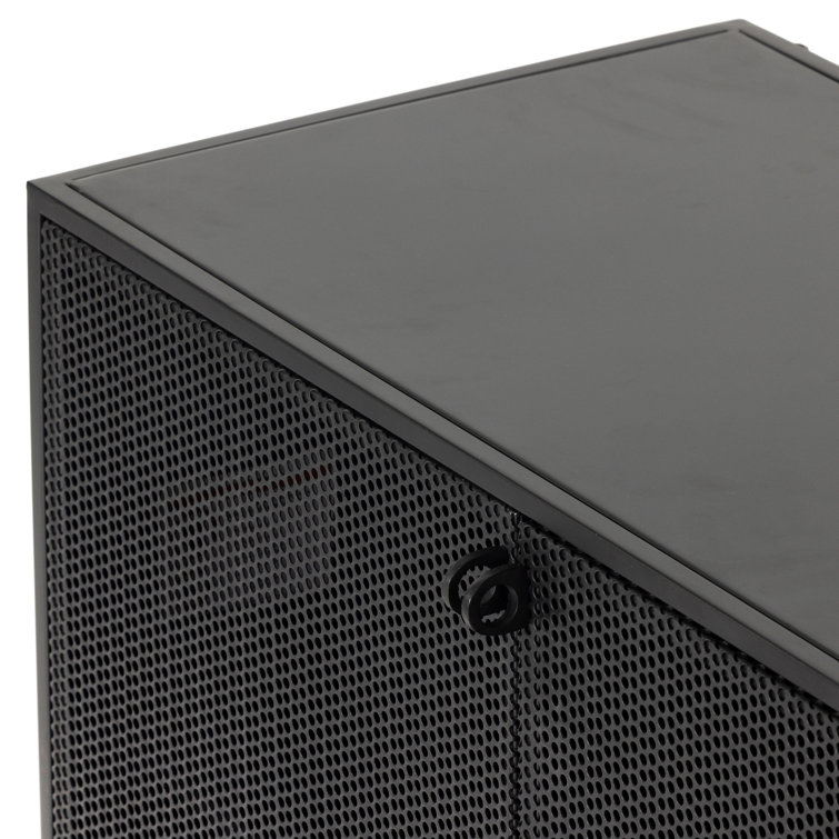 Hendrick Modern Black Iron 73'' Perforated Sideboard