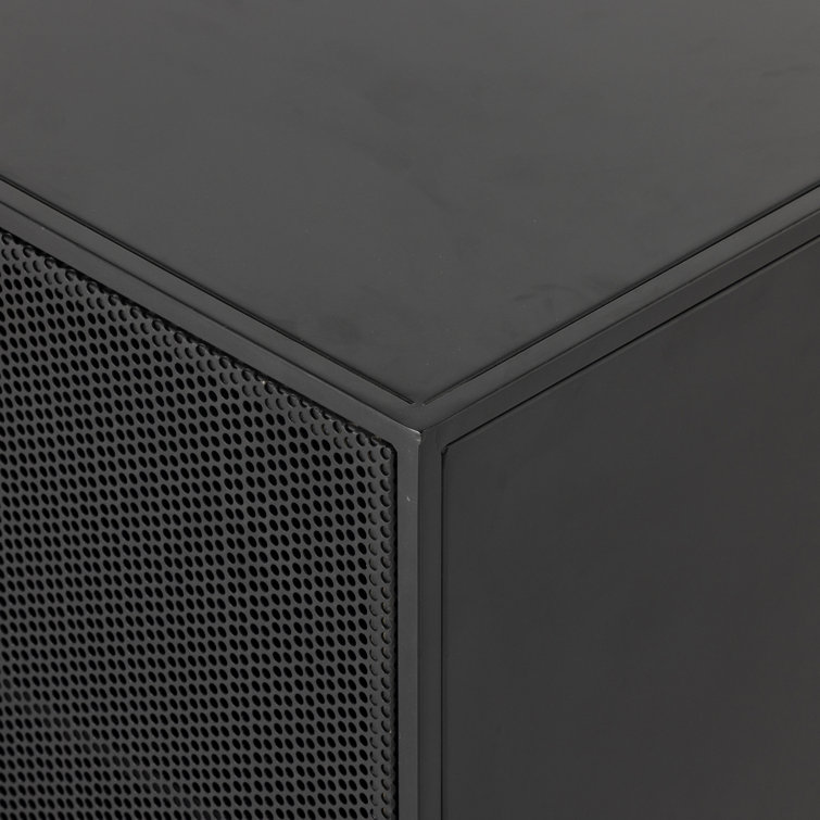 Hendrick Modern Black Iron 73'' Perforated Sideboard