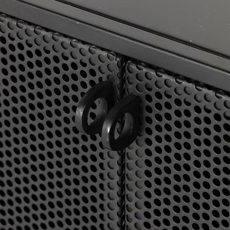 Hendrick Modern Black Iron 73'' Perforated Sideboard