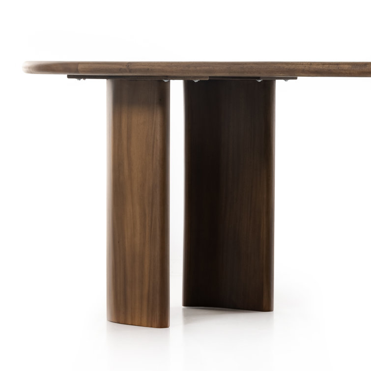 Contemporary Dark Brown Oval Wood Dining Table, 98.5"