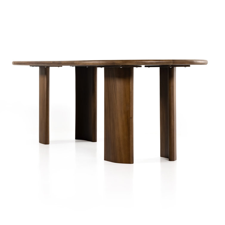 Contemporary Dark Brown Oval Wood Dining Table, 98.5"