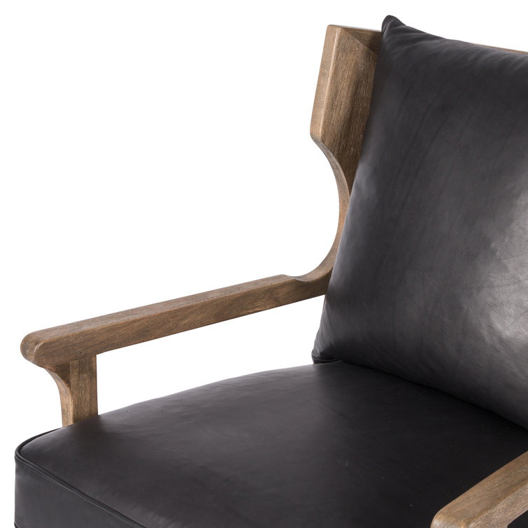 Heirloom Black Genuine Leather High-Back Armchair