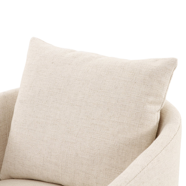 Thames Cream Leather and Toasted Oak Wood Armchair