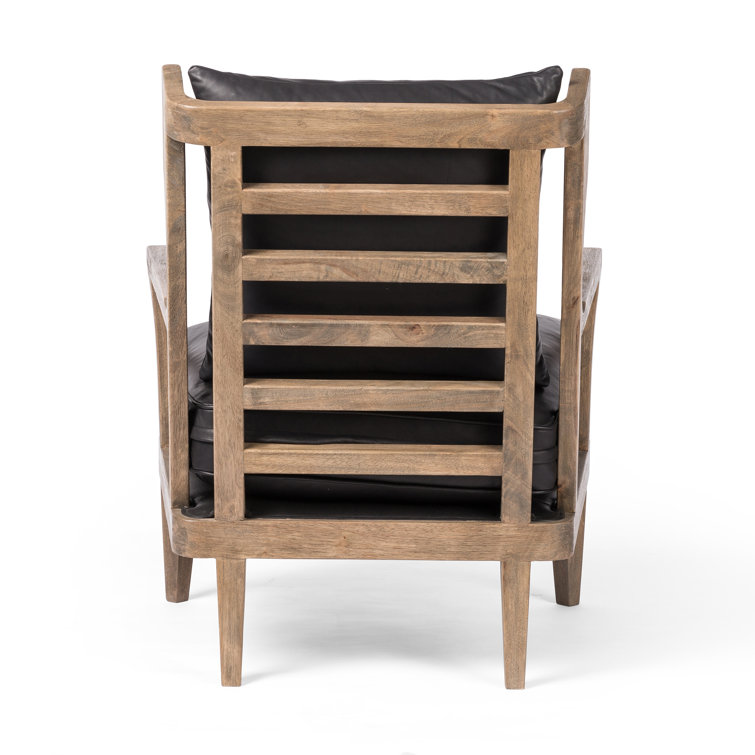 Heirloom Black Genuine Leather High-Back Armchair