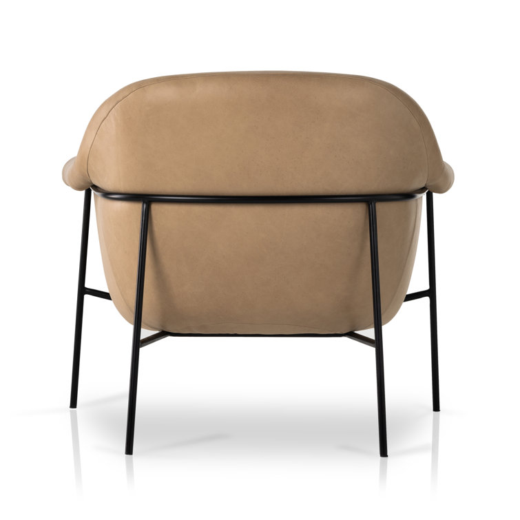 Palermo Nude Leather Contemporary Accent Chair