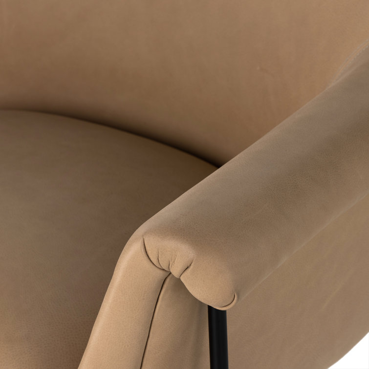 Palermo Nude Leather Contemporary Accent Chair