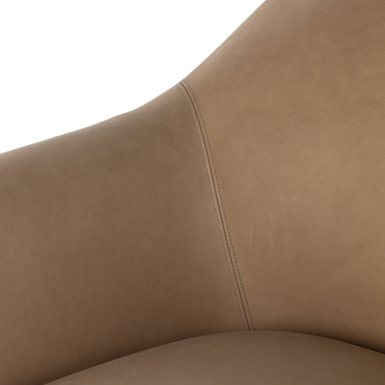 Palermo Nude Leather Contemporary Accent Chair