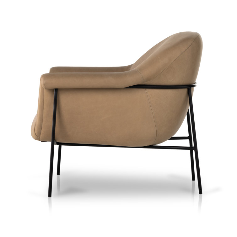 Palermo Nude Leather Contemporary Accent Chair