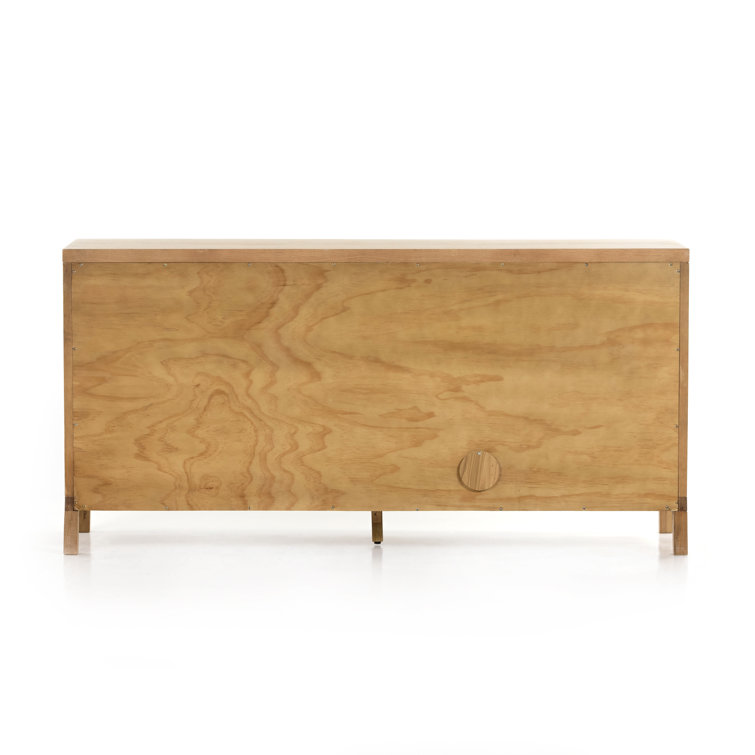 Allegra 69'' Honey Oak Veneer Sideboard with Natural Cane Paneling