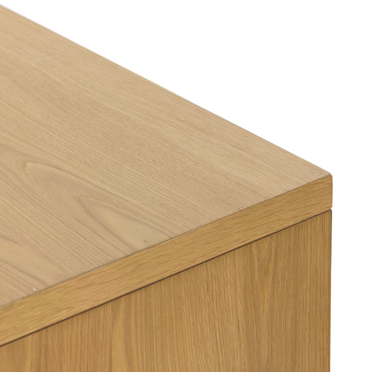 Allegra 69'' Honey Oak Veneer Sideboard with Natural Cane Paneling