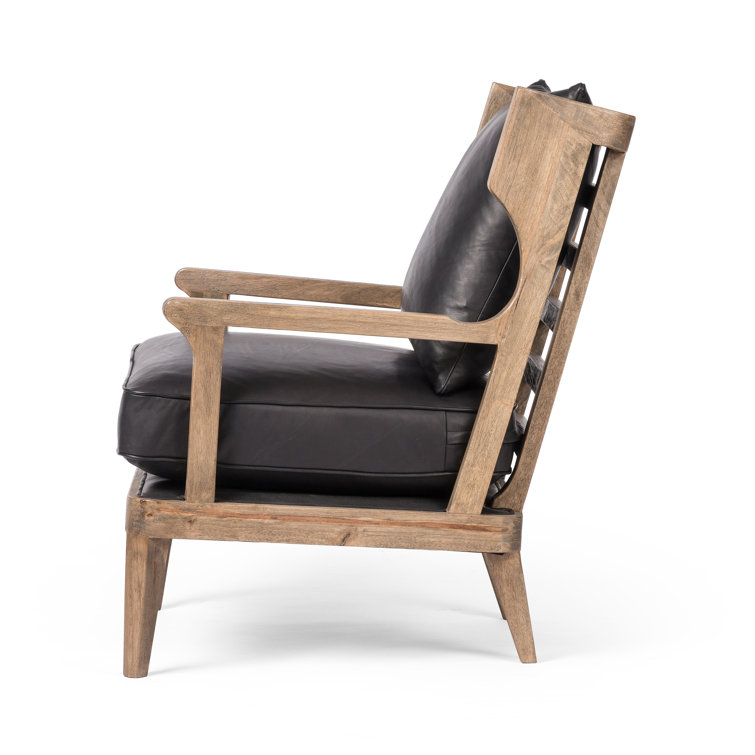 Heirloom Black Genuine Leather High-Back Armchair