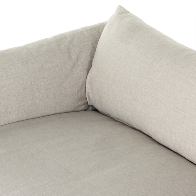 Bennett Moon 90.5'' White Contemporary Slipcovered Sofa