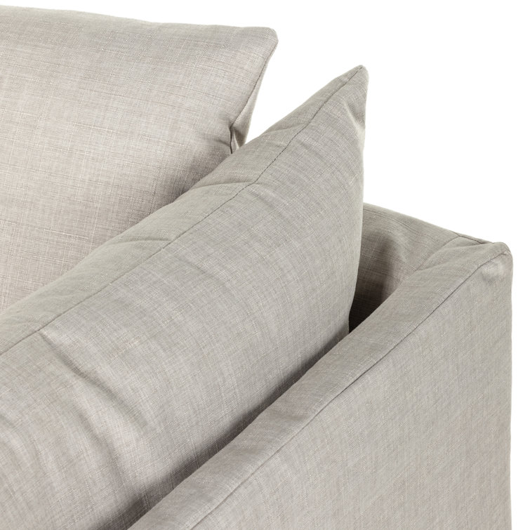Bennett Moon 90.5'' White Contemporary Slipcovered Sofa