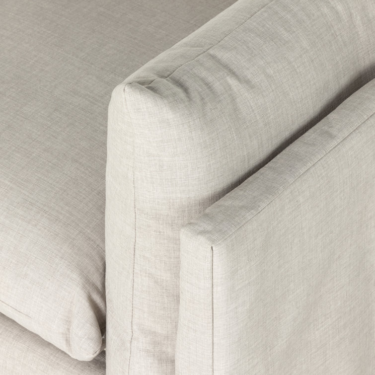 Bennett Moon 90.5'' White Contemporary Slipcovered Sofa